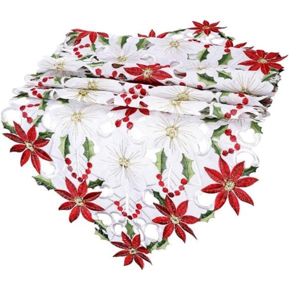 Table Runner Red Table Linens for Christmas Decorations, 15 x 70 Inch - Picture 6 of 7